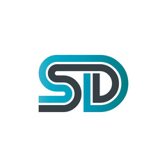 Initial Letter SD Linked Design Logo