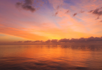 Sunset on sea in Maldives