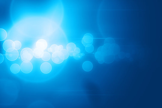 Abstract blue circles and lines glowing technology background