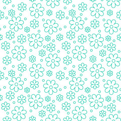 Floral seamless pattern with flowers on a white background