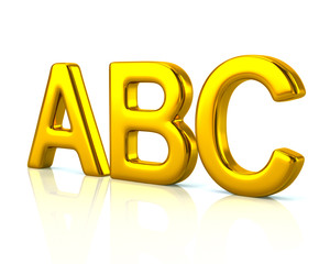 Golden ABC letters 3d illustration