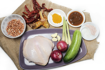 Image of chicken satay preparation platter