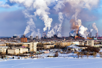 Environmental problem of environmental pollution and air in large cities