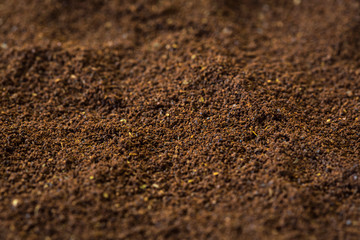 Ground coffee texture