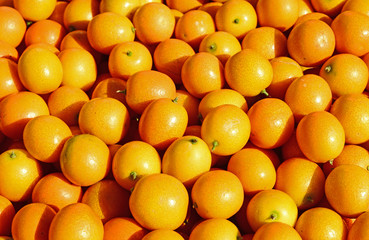 Many fresh oranges