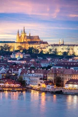 Tissu par mètre Prague Château de Prague et quartier de Mala Strana sur la rivière Vltava