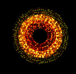 Orb neon rays. luminous hole. Spiral cover. 
Black neural HUD. Halo around. Power isolated. Sparks particle.
Space tunnel. Glossy face. LED color ellipse. Glint gold glitter. Glow clock