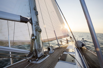 Yacht Sailing On Sea