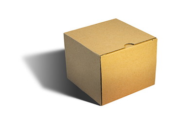 closed carton box over white