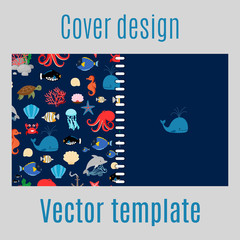 Cover design with sea pattern