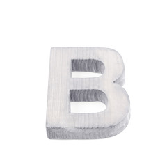 Single sawn wooden letter isolated