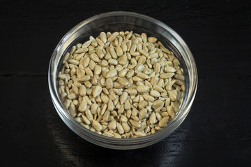 Cleaned sunflower in a bowl