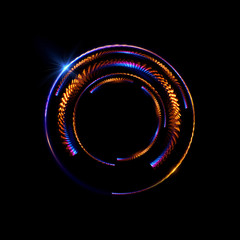 Orb neon rays. luminous hole. Spiral cover. 
Black neural HUD. Halo around. Power isolated. Sparks particle.
Space tunnel. Glossy face. LED color ellipse. Glint gold glitter. Glow clock