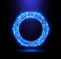 Orb neon rays. luminous hole. Spiral cover. 
Black neural HUD. Halo around. Power isolated. Sparks particle.
Space tunnel. Glossy face. LED color ellipse. Glint gold glitter. Glow clock