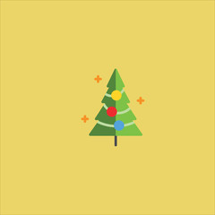 Fototapeta premium christmas tree icon flat design