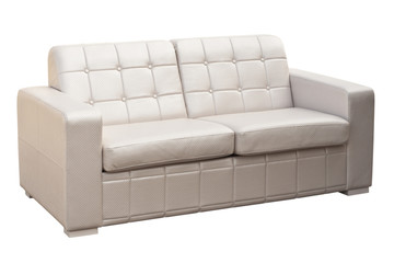 White sofa isolated on a white background.