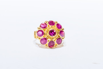 Gold ring with ruby