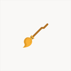 magic broom icon flat design