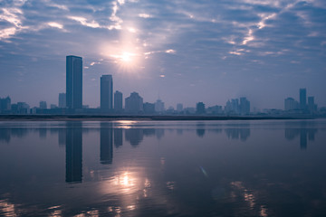 Fototapeta premium urban skyline with cityscape in Nanchang,China.