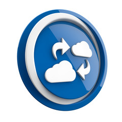 ikona plastikowa 3D niebieskie koło i pierścień