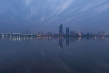 Fototapeta premium urban skyline with cityscape in Nanchang,China.
