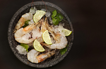 Prawns on ice