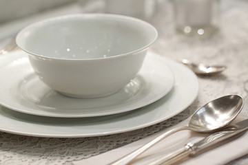 festive decorated table for the meetingguests of the guests