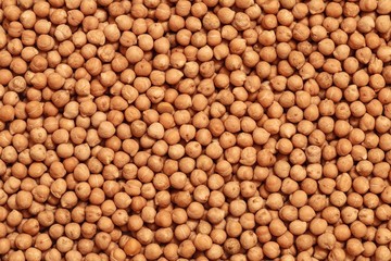 raw dried chickpea seeds as background texture