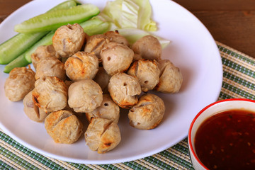grilled meatball with spicy tamarind sauce