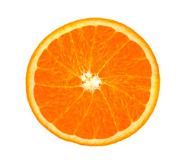 Fototapeta na wymiar Orange closeup isolated on a white background