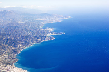 Aerial view of Sierra Nevada in Spain