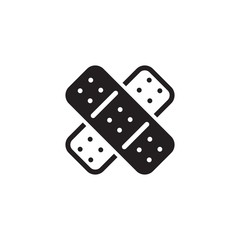 Band Aid and Medical Services Icon. Flat Design.