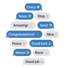 Set of SMS bubbles messages