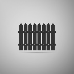 Fence flat icon on grey background. Vector Illustration