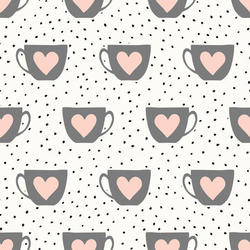 Fototapeta Cute Cups Pattern