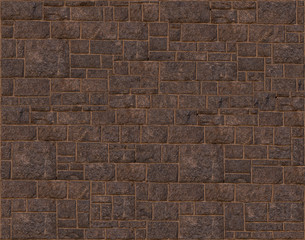 textured natural stone foundation laid in dark brown pattern