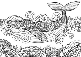 Naklejka premium Wieloryb