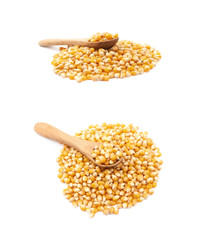 Pile of corn kernels isolated