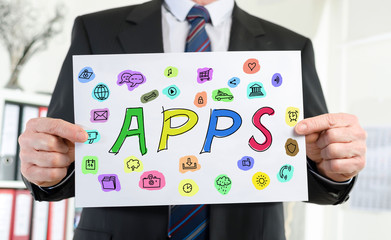 Apps concept shown by a businessman