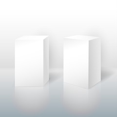 Pedestal for display. Platform for design. Realistic 3D empty podium. Vector illustration EPS 10. Isolated on white background.