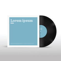 Fototapeta premium Vector vinyl mock up with cover.