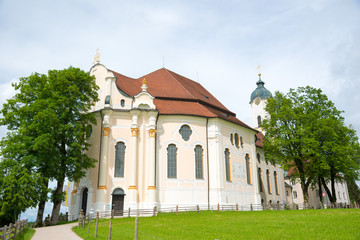 Fototapeta na wymiar The Famous Pilgrimage Church of Wies, Bavaria, Germany.