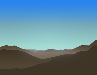 Fototapeta na wymiar Blue daytime sky over mountain. Vector illustration.
