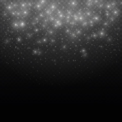 Falling star dust sparks. Shining transparent beautiful vector . Glitter particles background effect. Sparkling texture for design template.