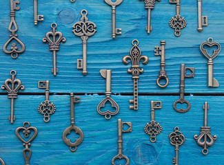 Fototapeta na wymiar Different vintage keys