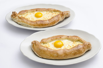 Adjara khachapuri. Georgian food.