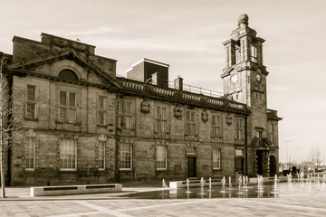 Sunderland Magistrates Court view from Keel Square in Sepia - 138169595