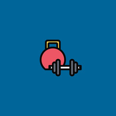 weightlifting icon flat design