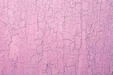 Old Damaged Cracked Paint Wall, Grunge Background, pink pastel color
