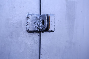 iron door grey color as metallized background with nobody